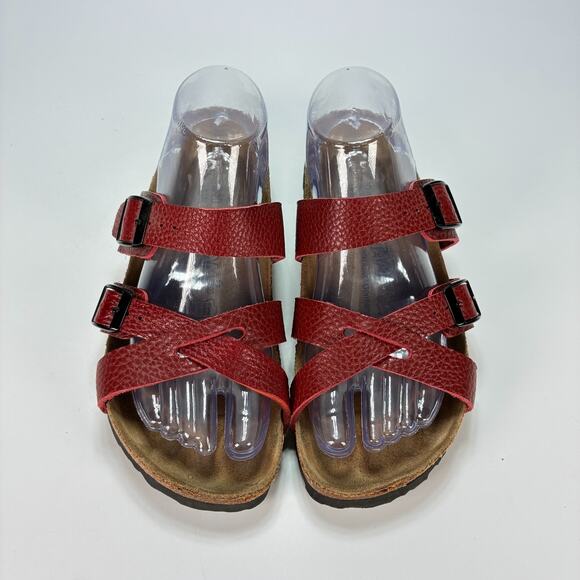 Birkenstock Tatami Red Leather Slip On Casual Sandals Women’s Size US 6 EU 37 - Picture 3 of 9
